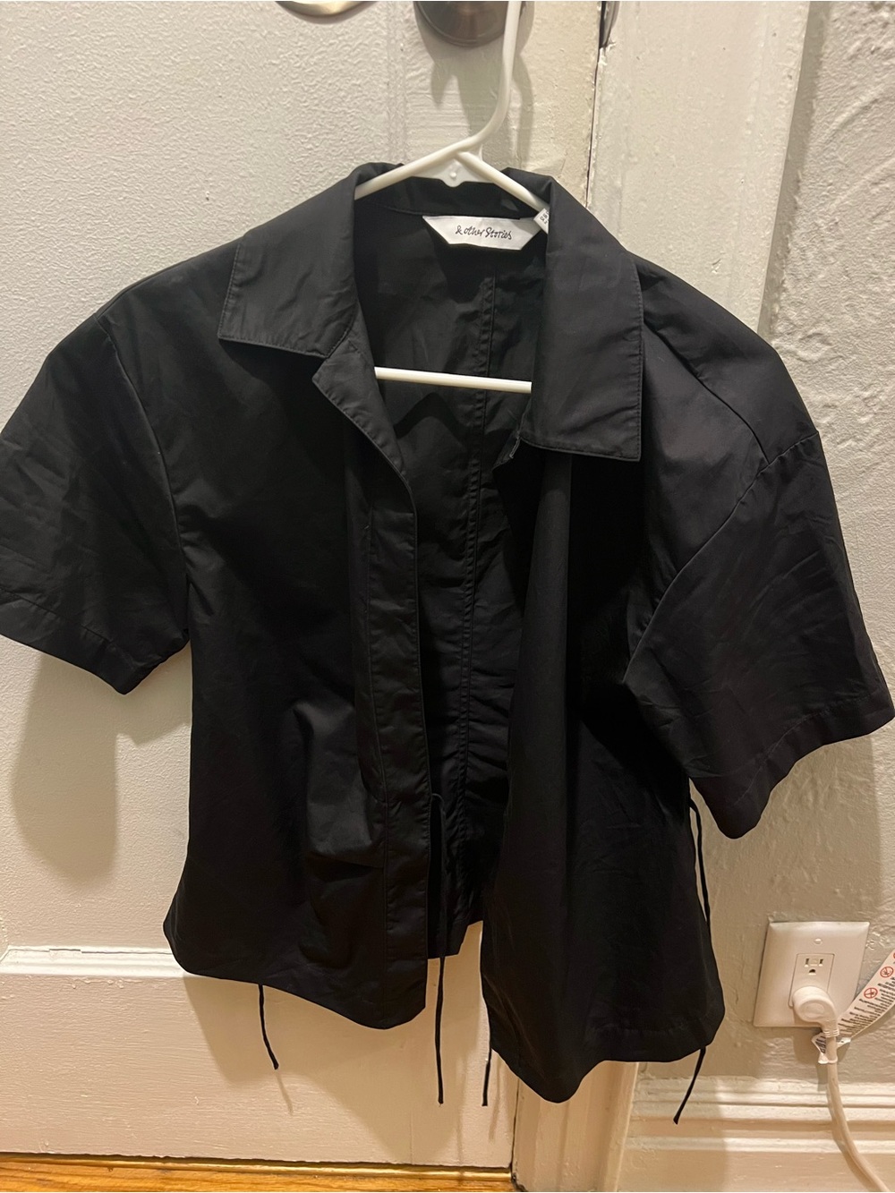 & other stories black wrap top